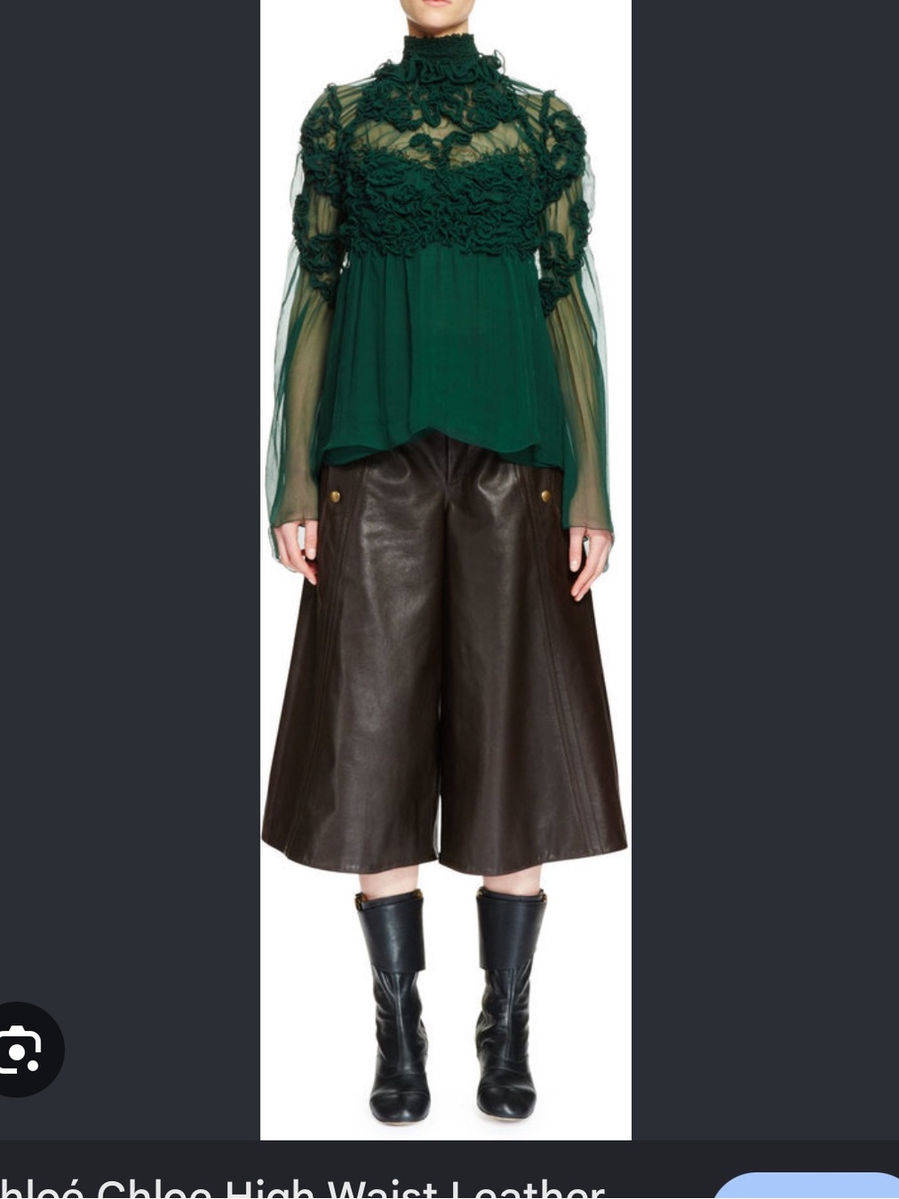 🆕🤎🤎CHLOÉ High Waist Leather Culottes Dark Brown– Size XL (US 12 / FR 44)
